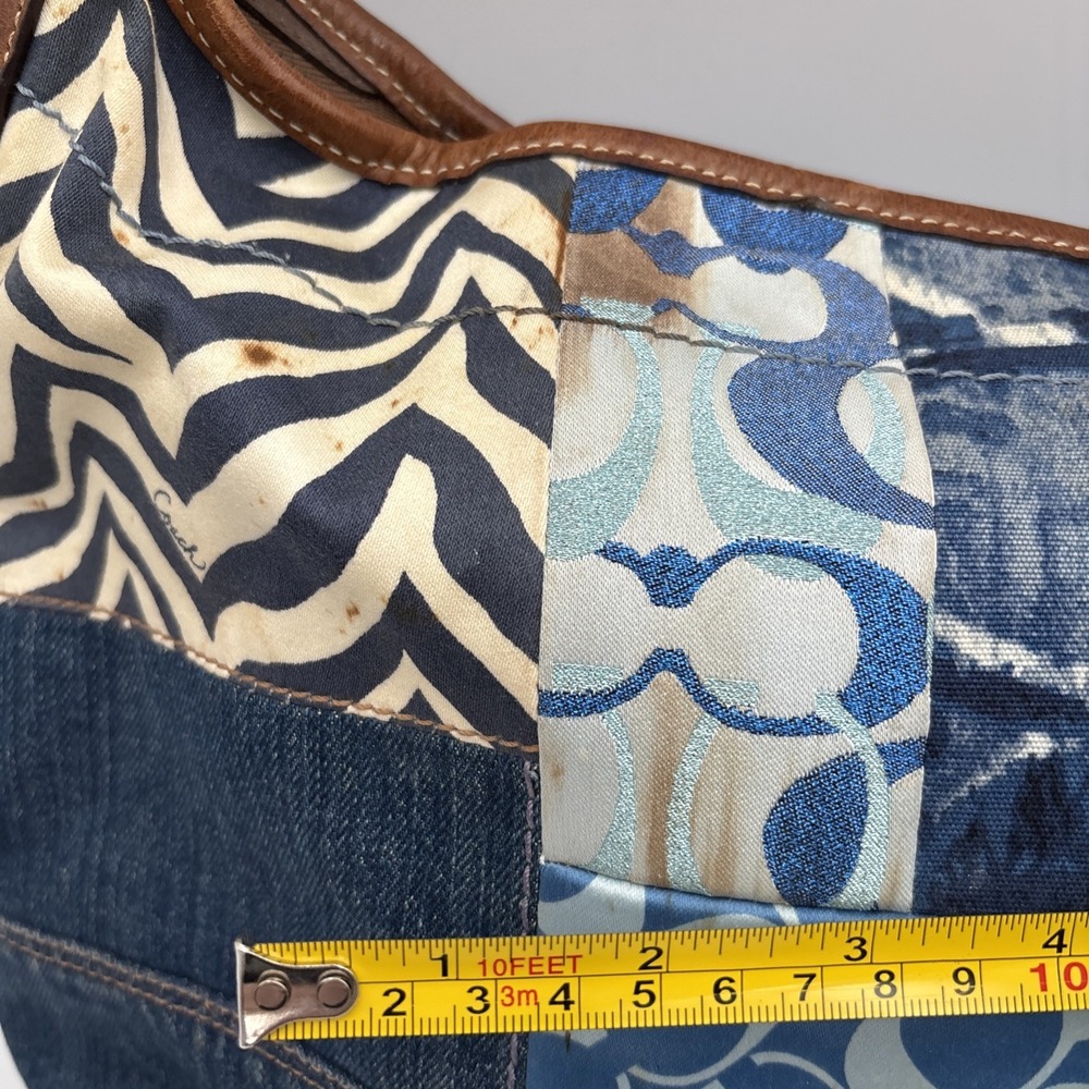 Coach Indigo Denim Blue Patchwork Ergo XL Hobo Handbag Purse Bag RARE Leather - Picture 11 of 16